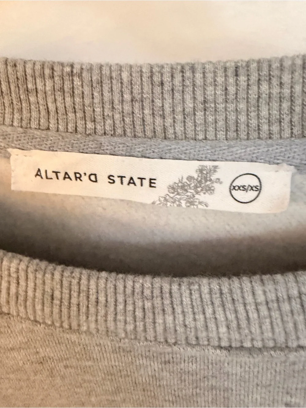 Altar'd State 89 Oversized Sweatshirt Gray Women's Size XXS/XS